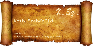 Koth Szebáld névjegykártya